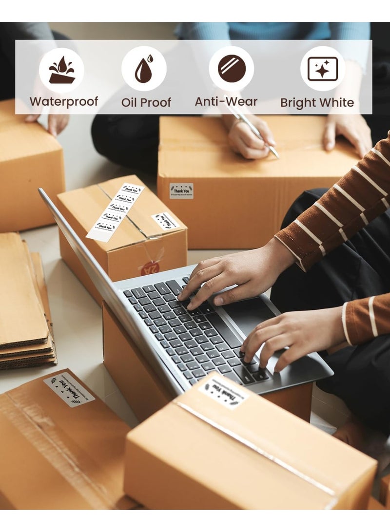 MIRFA Thermal Label Stickers for Label Maker Machine (White - 38x25mm - 1,000 Stickers / Roll) - Image 3